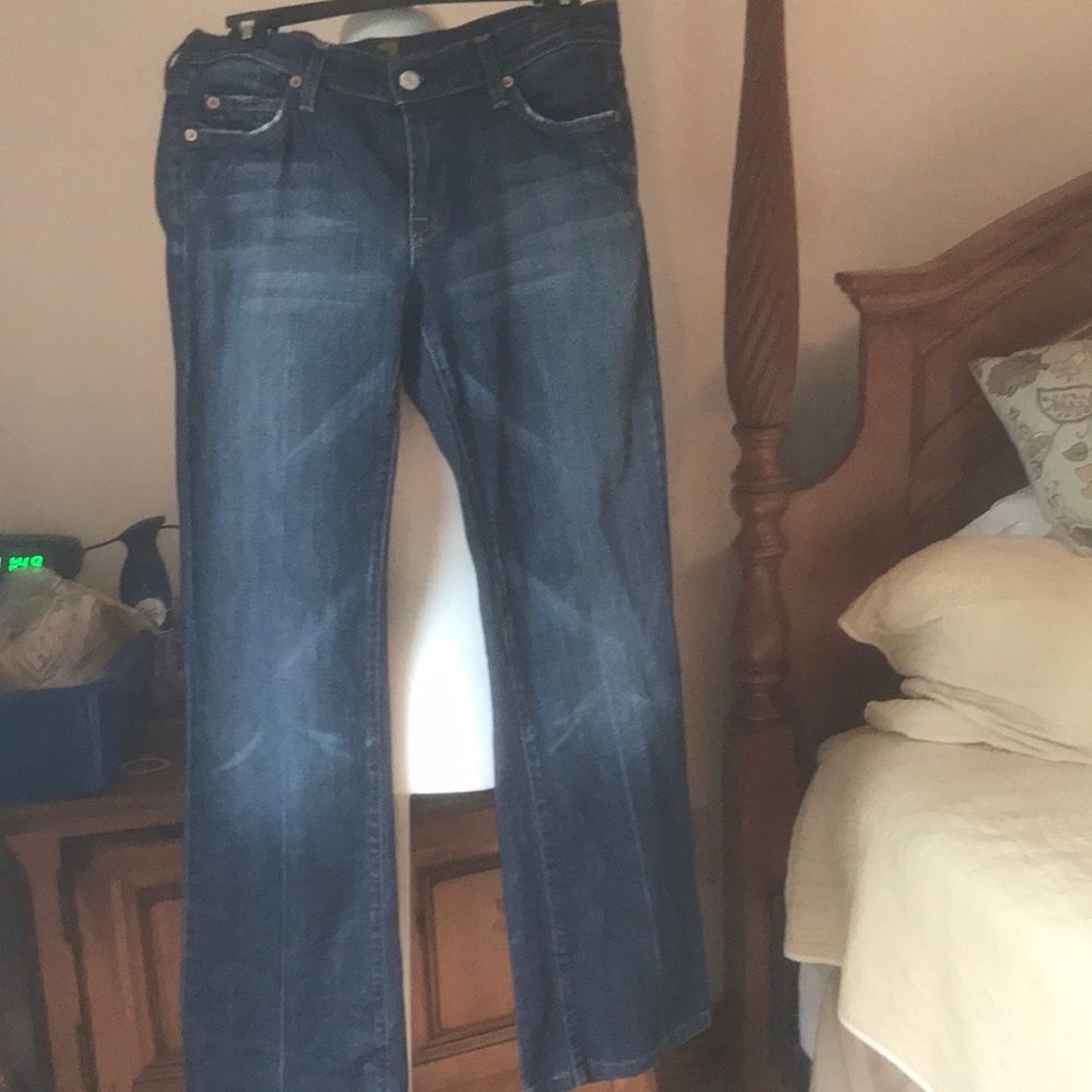 7 For All Mankind Women's Dark Blue Boot Cut Jeans